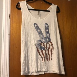 American Flag Peace Sign Tank Top